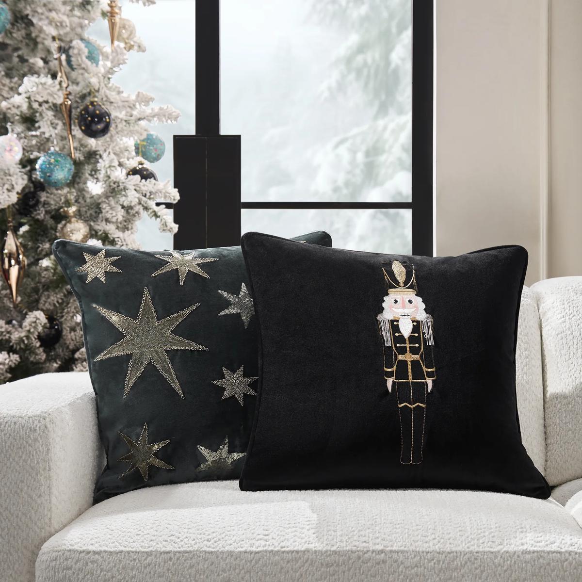 Nutcracker Holiday Pillow 20" - Black
