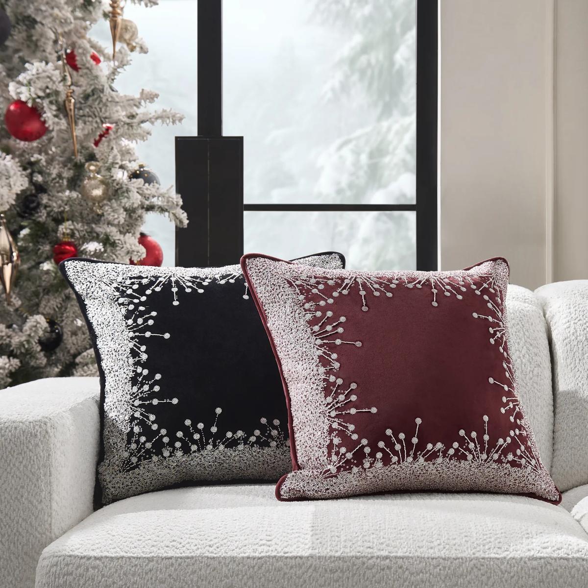 Grace Holiday Pillow 20" - Burgundy